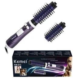 Kemei 2in1 rotary Air Spin Brush Kit for Styling Hair Dryer Brush 2 Detachable Auto-Rotating Curling Brush Round 240327