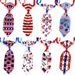 Odzież dla psów 50pcs krawat gwiezdny w stylu gwiazdy zaopatrzenia w amerykański dzień niezależności Małe kotki akcesoria krawędzi kokardki