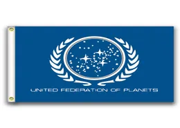 United Federation of Planets Flags Banner storlek 3x5ft 90*150 cm med metall Grommet, utomhusflagg6432760