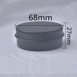 Depolama Şişeleri 50pcs 60g Siyah Mini Alüminyum Kavanozlar Boş Kozmetik Makyaj Krem Dudak Parlatıcı Metal Kalay Kapları Pot Vida Kapağı