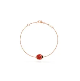 Designer Ladybug Bracelet Rose Gold Plated chain Ladies and Girls Valentine039s Day Mother039s Day Engagement Jewelry Fade F8389007