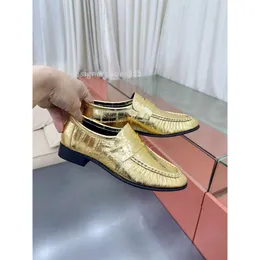 Роскошные туфли женская формальная обувь The Row Loafers Дизайнер Классическая модная крокодила кожа