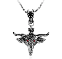 Pendant Necklaces BUDROVKY Pentagram Goat Head Necklace Amulet Sabbatic Occult Red Eye For Women Men Fashion Jewelry Collar Choker3249477