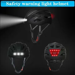 Radkappen Masken LED Lampe Radfahren Fahrradhelm Smart Männer Frauen Kinderbike LED -Leuchtkappe mit Scheinwerfer Rücklicht für Scooter -Motorrad -Radfahren L48