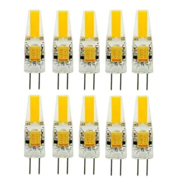 10pcs mini g4 lampadina a led cob luce ac cc 12v/220v calda/fredda bianca 360 angolare il lampadario del lampadario sostituto sostituire la lampada alogena 20/40w D2.0