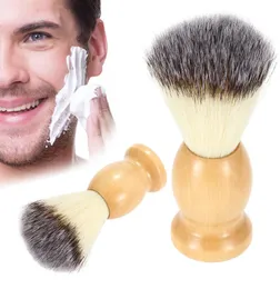 Wysokiej jakości profesjonalny pędzel do golenia Men039s z drewnianym uchwytem czystym nylonem dla mężczyzn twarzy czyszczenie maski golenia Kosmetyka narzędzie