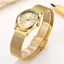 ساعة معصم WWWOOR الفاخرة العلامة التجارية Gold Watch Ladies Selemant Diamont Small Quartz Wrist Watches for Women Steel Mesh Clock Zegarek Damski D240417