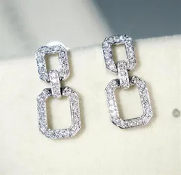 Victoria Super Star Long Dangle Earring Luxury Jewelry 925 Sterling Silver Full Pave White Sapphire Diamond Geometry Women Drop Ea1625062