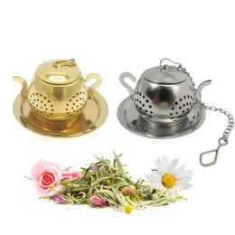 Edelstahl -Teekannenform Tee -Infuser -Gewürze Blume Teesiieb Herbal Filter Kitchen Teebecher Accessoires Tee Ball Teesieb