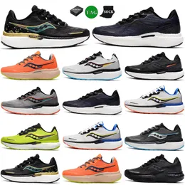 2024 designer Saucony Triumph 19 mens running shoes black white green lightweight shock absorption breathable men women trainer sports sneakers