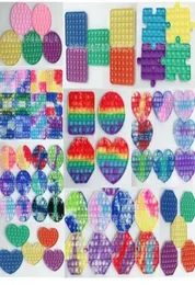 Vanlig normal storlek Push Bubble Popper Sensory Poo-Its Toys Rainbow Tie Dye Jigsaw Puzzle Tiktok Kids Toy Finger Fun Family Game Poo dess brädor G590JN78148877