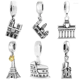 Loose Gemstones Notre Dame Roman Colosseum Eiffelturm Brandenburg Tor Anhänger Perle 925 Sterling Silber Charm Fit Armband DIY Schmuck Schmuck