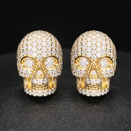 تم اجتياز اختبار أقراط مويسانيت الكاملة للنساء/الرجال S925 Sterling Silver Diamond Skull Accull Mift Fine Jewelry Gift for Friends