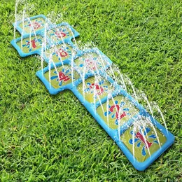 Parque Aquato Inflave Water Play Hopscotch Matte aufblasbar mit Sprinkler Gartenspiel für Outdoor Kid 240416