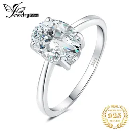 Jewelrypalace D Color 1Ct 2Ct Oval S925 Sterling Silver Solitaire Wedding Ring For Woman Rose Rose Gold Plated 240417