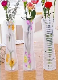 50st Creative Clear PVC Plastic Vases Water Bag Egofriendly Foldble Flower Vase återanvändbart hem Bröllopsfest Dekoration RH36419170779