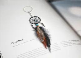 Mini Dreamcatcher keychain charcain شنقا يدويًا عتيقة شباك الصيد في فورست دريم مع زخرفة الزخرفة 5874462