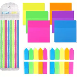 11 Pack Transparent Sticky Note Pads Set Long Page Marker Tabs Fandiera freccia di freccia colorato per segnalibri per marcatori