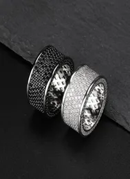 Iced Out Black Zircon Ring för män Kvinnor Luxur Designer Bling Diamond Flash Ring Gold Silver Copper Zircon Par Lover Ring Jewe1542701