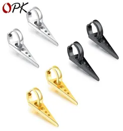 Fashion Lmikni Korea Triangle Titanium Steel Earrings For Women Album Earrings Men Jewelry9147035