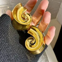 Stud Ohrringe Fflacell Mode Spiral Snail geformt 5,3 cm klobige Legierung Sutd für Frauen Mädchen halbkreisförmige kreative Schmuckgeschenke