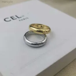 Designer Celiene smycken Celins New Celi Letter Ring Plain Ring Pair Ring är mycket enkelt. Ins minoritetsdesign fashionabla svansring