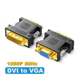 DVIからVGAアダプターDVI-I 24+5ピン男性からVGAメスビデオケーブルコンバーター用HDTVプロジェクター1080p