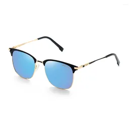 Óculos de sol Designer de marca Metal Trandy Square Polarized Shades Men Mulheres Vintage Dirigindo Anti-Glare UV400