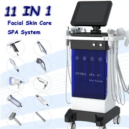 Vertikal 11 i 1 Hydro Peel Microdermabrasion Hydro ansikts syre Deep Cleaning RF Face Lift Hud Drawing Spa Beauty Machine Hemanvändning