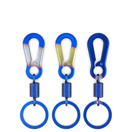 1 PC Outdoor Edelstahl Federschnalle Carabiner Schlüsselbund Taillengürtel-Clip Anti-Lost Schnalle Hanging Retacriactable Keyring