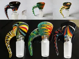 Nya högkvalitativa rökningstillbehör oss färg peruk wag 14mm manliga glasskålar för tobak bong skålbit vatten bongs dab olje riggar rökrör