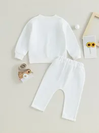 Комплекты одежды для Baby Boy Girl Winter Olde Set Solid Color Dellover Pellover Whothirt и брюки для Born