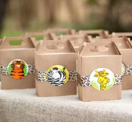 Gift Wrap 100pcsRoll Jungle Animals Sealing Sticker DIY Gifts Posted Baking Decoration Package Adhesive Seal Label Kids Party Dec9906466