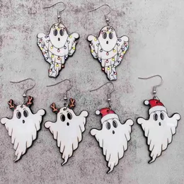 Dangle Ohrringe Weihnachtshut Elch Acryllampe String Halloween Ghost Ghost Geschenk