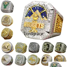 Bandringe Luxury World Basketball Championship Ring Designer 14K Gold 2023 Nets Jokic Champions für Herren Womens Diamond Sport Jewbe7