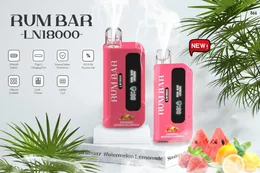 Sigarette Rum Bar 18000 BUFS E Cigarettes 650MAH 22 ml bobine di dispositivi predefiniti con vapi grandi vapori usa e getta autorizzati 13 flavors inglese