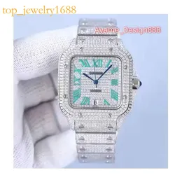 Custom Rapper, die runde Prinzessin Baguette Moissanite Bussdown VVS gegen Si Diamond Uhr besiegten