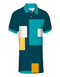 Youthup 3D Mens Polo Shirt عرضية ثلاثية الأبعاد المطبوعة الأنماط القصيرة القميص بولو القميص الشارع الذكور بالإضافة إلى الحجم 7XL للصيف 2104103337