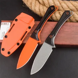 High Quality BM 15201OR Altitude Fixed Blade Knife 3.08" CPM-S90V Orange DLC Drop Point Santoprene Handles Outdoor Combat Military Knives 15006 15700 15600