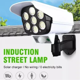 Lâmpadas solares 77LED 3 Modos Light Outdoors ao ar livre Lâmpada de parede de parede de rua PIR PIR MOTION SENSOR LIGUNDING PAR