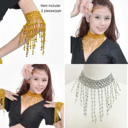Wear Stage Belly Dance Accessories Women Jewelries Dancer Costume Tassel Necklace Jewelry Sier/gold r