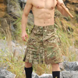 Shorts Outdoor Men Scottish Kilt Cimeflage Personality Dress Up Shorts Shorts Training Gunting Accessori per pistole CS ERIME TATTICALE