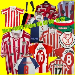 1998 Athletic J.Martinez 축구 저지 Rerto 셔츠 Etxeberria Sports Retro Bilbao 95 97 98 빈티지 Muniain Roberto Rios Ziganda