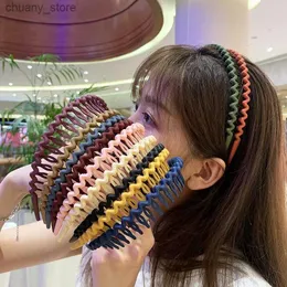 Stirnbänder Aishg Wave Tooth Hair Band Frauen Mode klare gefrostete Acryl-Stirnband Koreanisch Nicht-Schlupf-Hoop Hairband Girls Hair Accessoires Y240417