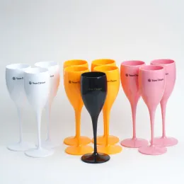 Veuve Clicquot Şarap Partisi Şampanya Kourları Cam Kokteyl Cam Şampanya Flütleri Kapan Şarap Kupası Kadeh Elektroplu Plastik 0417