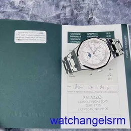 AP Mechanical Wrist Watch Royal Oak Series 26574st Steel Band Calender Watch Mens Lunar Fas Display Automatisk mekanisk klocka 41mm kreditkort