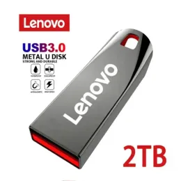 Cards Lenovo 2TB USB 3.0 Imper impermeável unidades de flash USB Pen Drive HighSpeed 128 GB 256 GB Pendrive Metal Mini Stick USB para PC