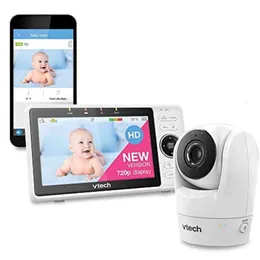 VTech uppgraderad Smart WiFi Baby Monitor VM901 med 5-tums HD-skärm, 1080p kamera, nattvision, fjärrpanna/lutning/zoom, 2-vägs samtal, gratis smartphone-app-fungerar med iOS