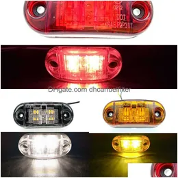 Decorative Lights 12 Volt/24 Volt Led For Auxiliary Marking Vehicles Exterior Short Foam Double-Sided Trucks Red And Yellow Drop Del Dhmzs