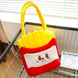 Totes Women Creative French Fries Shoulder Bag Girl Funny Plush Handbag Birthday Gift